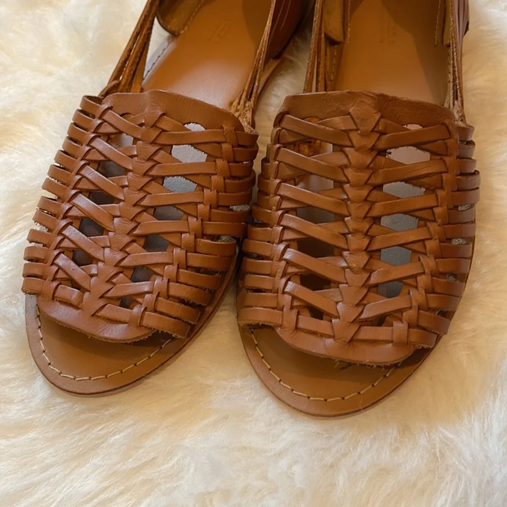 ASOS DESIGN size 8 Tan Florentine Woven Leather Sandals! - Picture 7 of 15